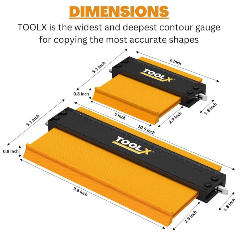 Contour Gauge Tool (5+10 Inch Lock)- Birthday Day Gifts for Men 2025, - Picture 6 of 7